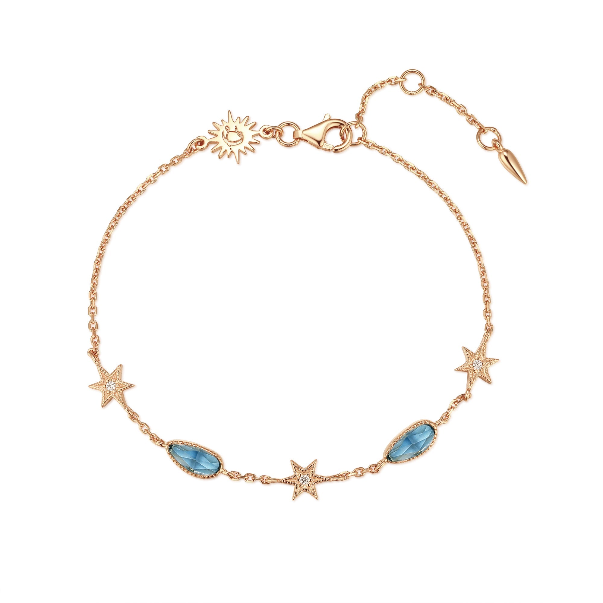 Blue Topaz Gold Star Bracelet - Lullaby