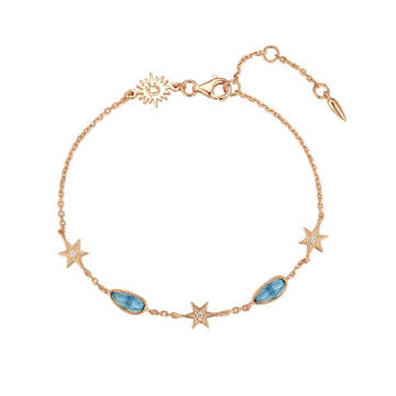 Blue Topaz Gold Star Bracelet - Lullaby