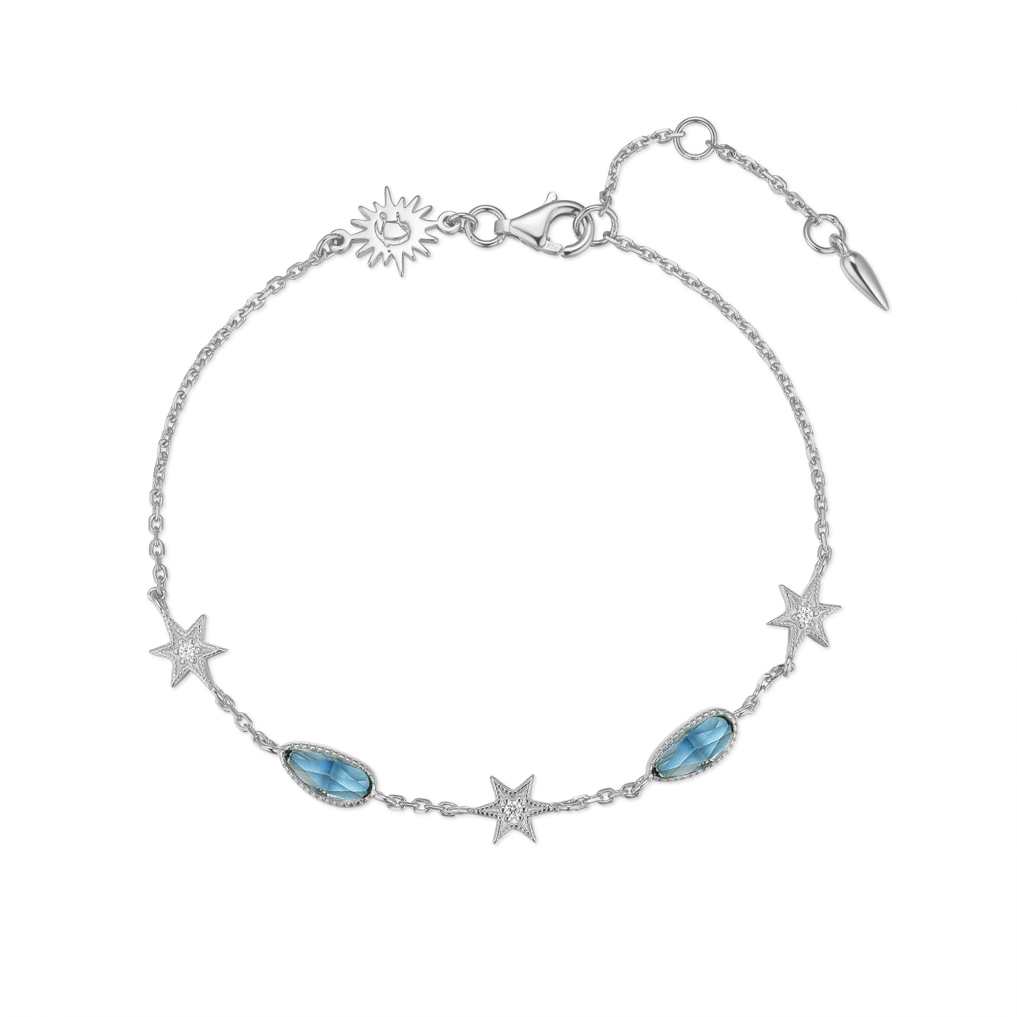 Blue Topaz Silver Star Bracelet - Lullaby