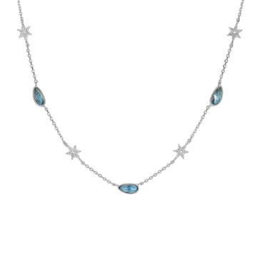 Blue Topaz Silver Star Choker - Lullaby