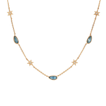 Blue Topaz Gold Star Choker - Lullaby