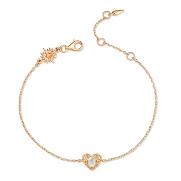 Moonstone Gold Heart Bracelet - Majesty