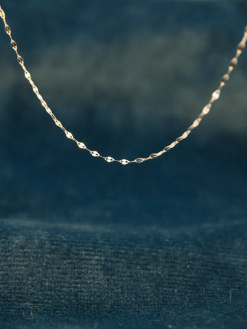 14K White Gold Petal Necklace