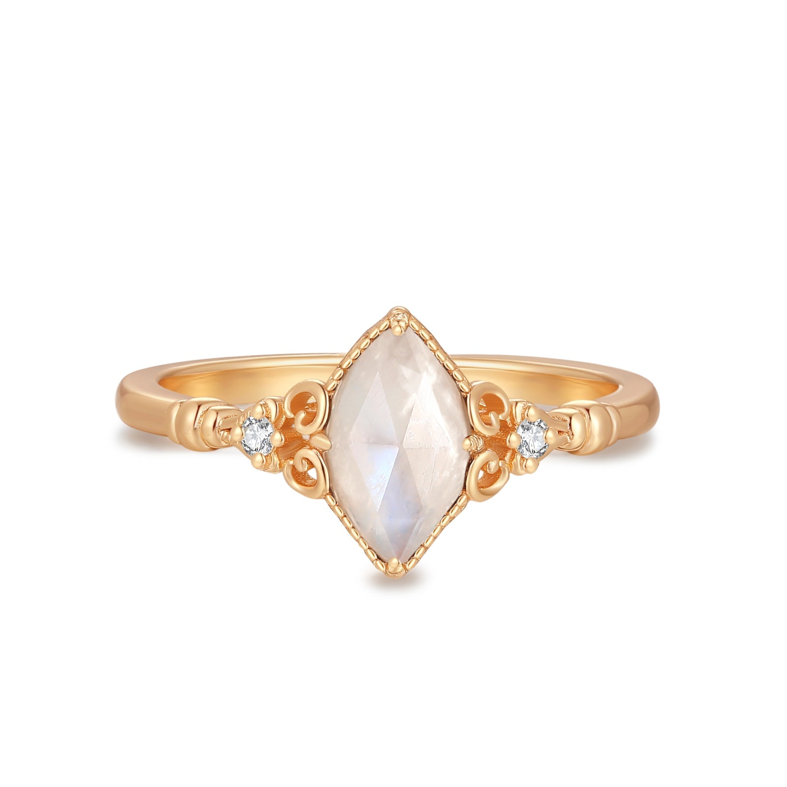 Marquise Moonstone Gold Ring - Symphony