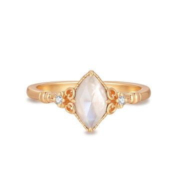 Marquise Moonstone Gold Ring - Symphony