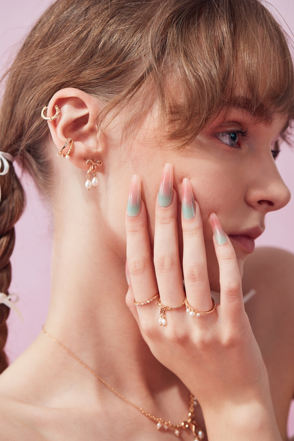 Freshwater Pearl Gold Dainty Ring - Imagination